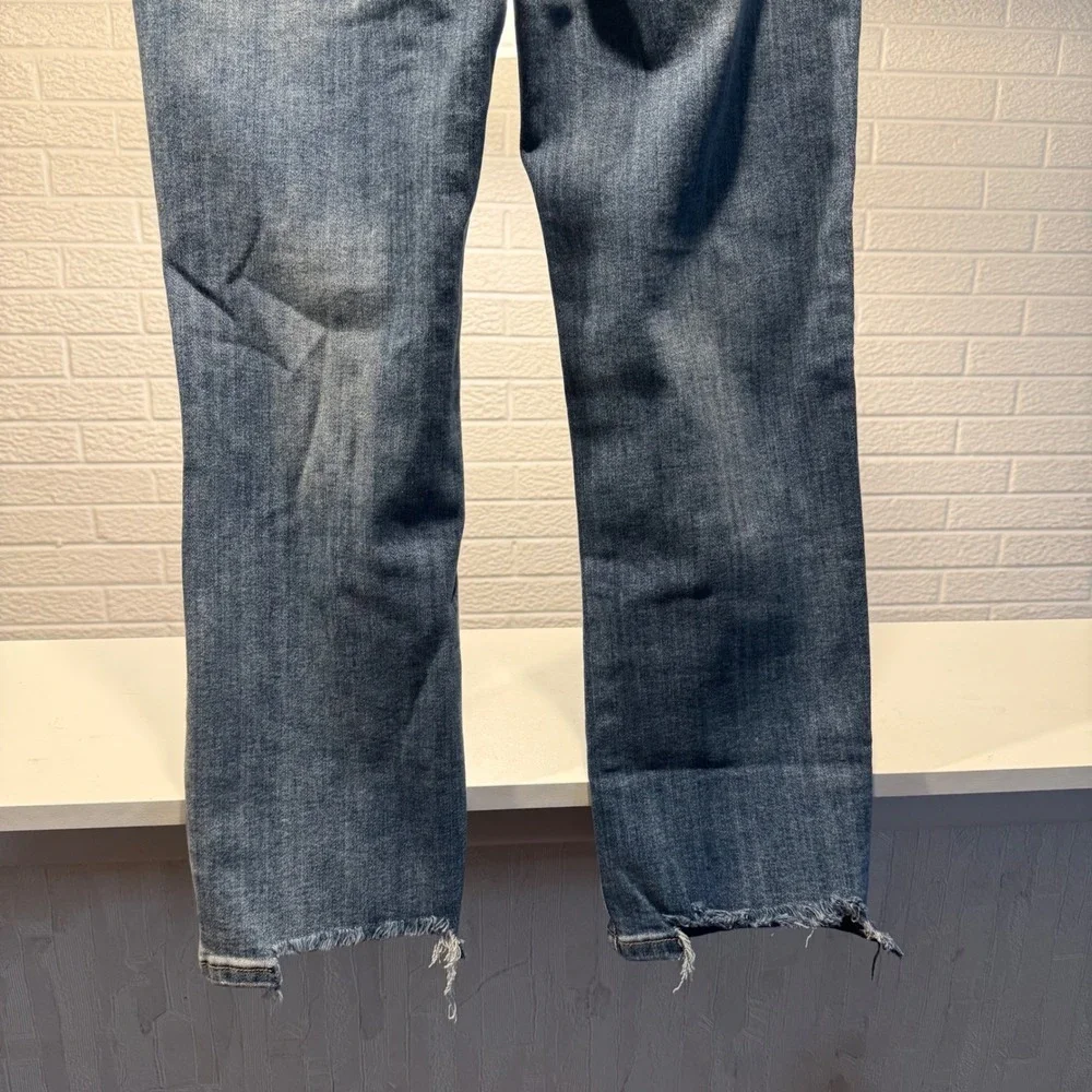 RISEN Los Angeles Women's Vintage Washed Straight Leg Ripped Distressed Jeans